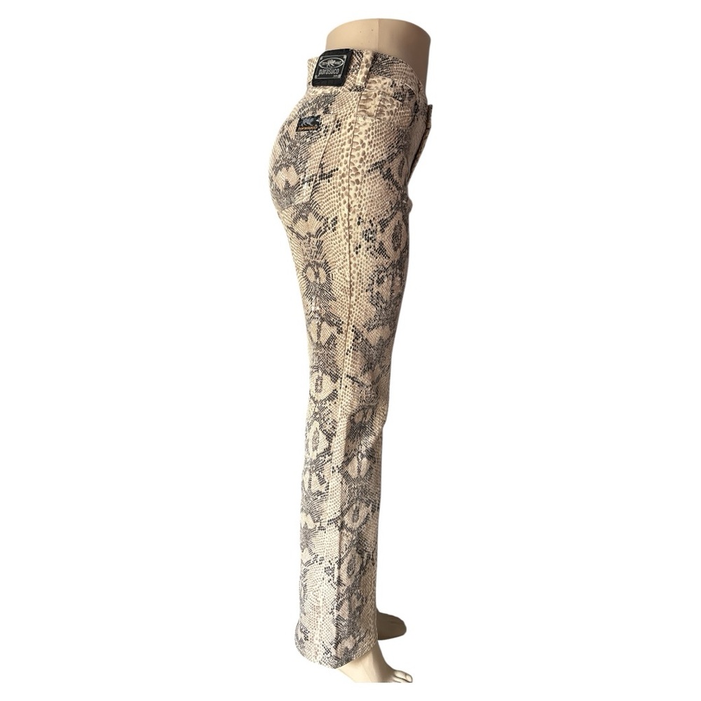 Parasuco Beige and Black Snake Print Trousers imitation leather Size 27 - Picture 10 of 16